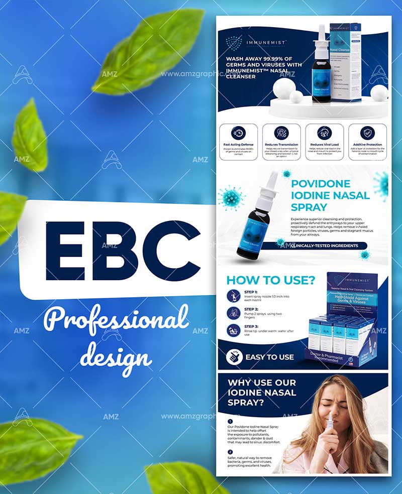 Custom A+ content image design for Oral Cleanse product showcasing features, ingredients, and benefits